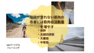 階段が登れない筋肉の改善には筋肉の活動量を増やす