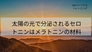 太陽の光で分泌されるセロトニンはメラトニンの材料